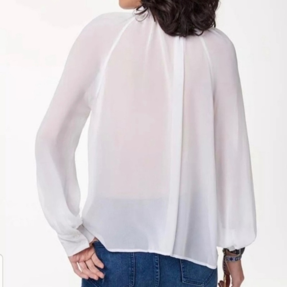 Rebecca Minkoff Viko Chiffon Top. Color: White. Size: S. - Picture 2 of 8